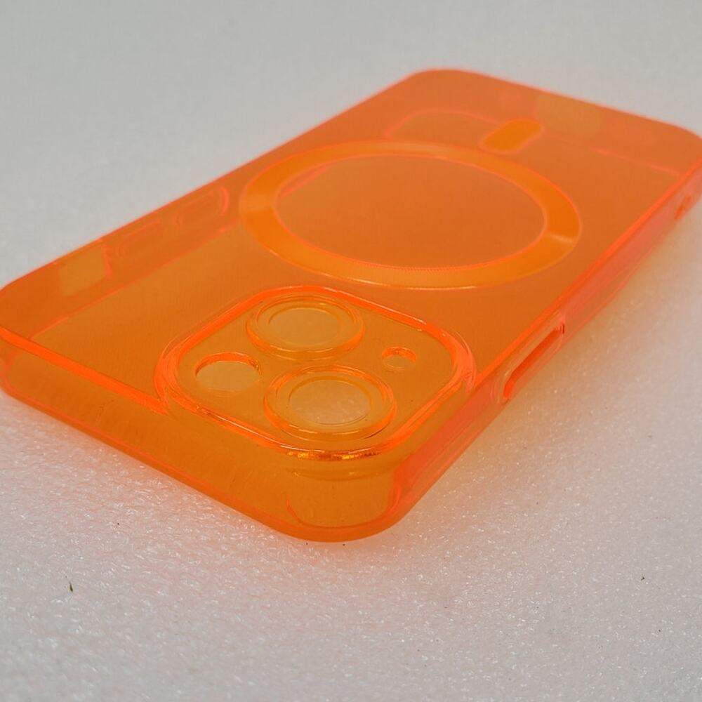 Svanove Neon Orange Translucent MagSafe Case for Apple iPhone 13 Mini